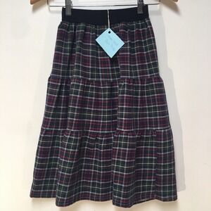 Skirt Flannel Girls M 7/8 Ruffle Tier Plaid Multicolor Long Mom and Pop's Kids